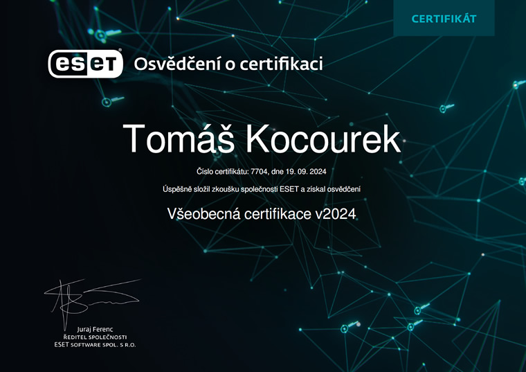 ESET Všeobecná certifikace 2024