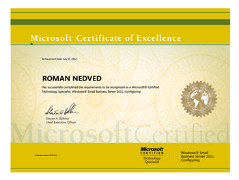 Microsoft Certified Technology Specialist SBS 2012