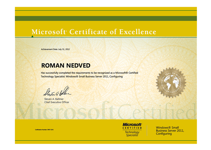 Microsoft Certified Technology Specialist SBS 2012
