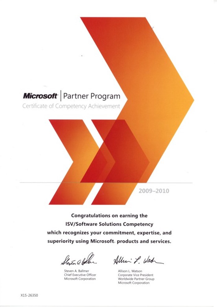 Microsoft ISV/Software Solutions Competency 2009