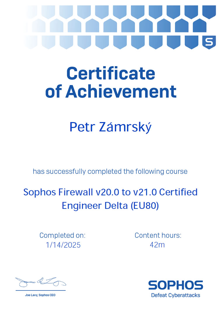 Sophos Firewall Certified Engineer Delta 2025