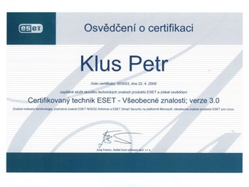 ESET Certifikovaný technik 2009