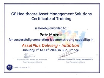 GE Certificate of Training Asset MS 2009