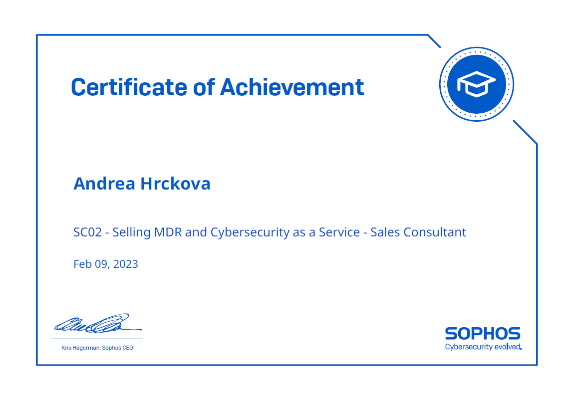 SOPHOS - Certified Sales Consultant 2023