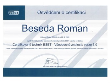 ESET Certifikovaný technik 2009