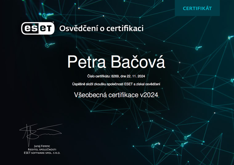 ESET Všeobecná certifikace 2024