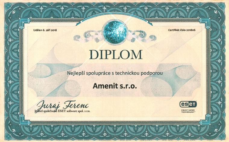 ESET - nejlepší spolupráce s technickou podporou 2018