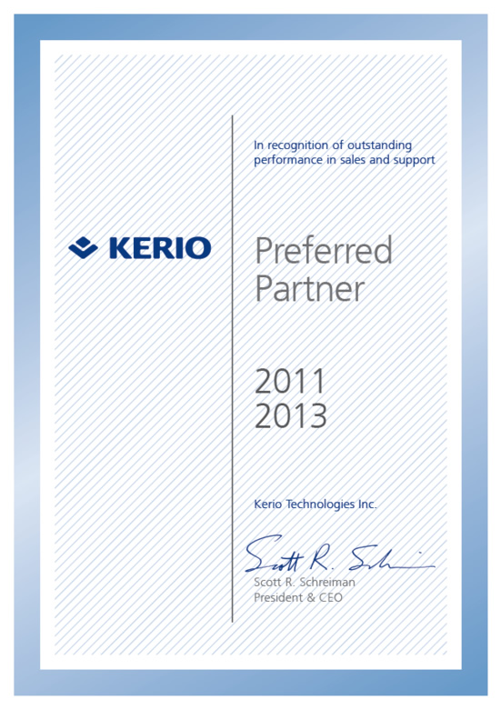 Kerio Certified Partner 2011