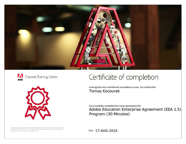 Jsme certifikovaný partner Adobe