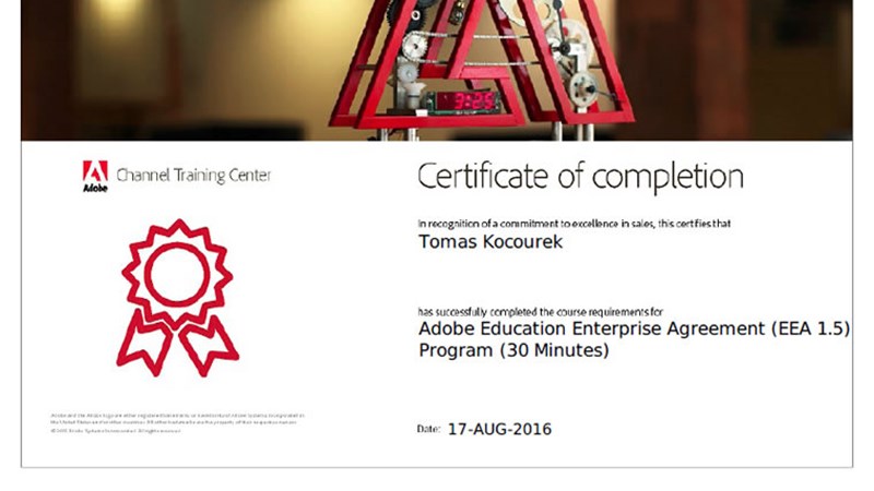 Jsme certifikovaný partner Adobe