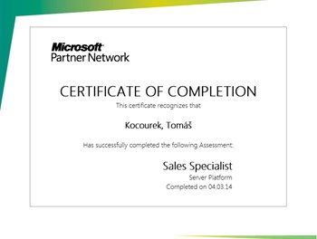 Microsoft Sales Specialist Server Platform 2014