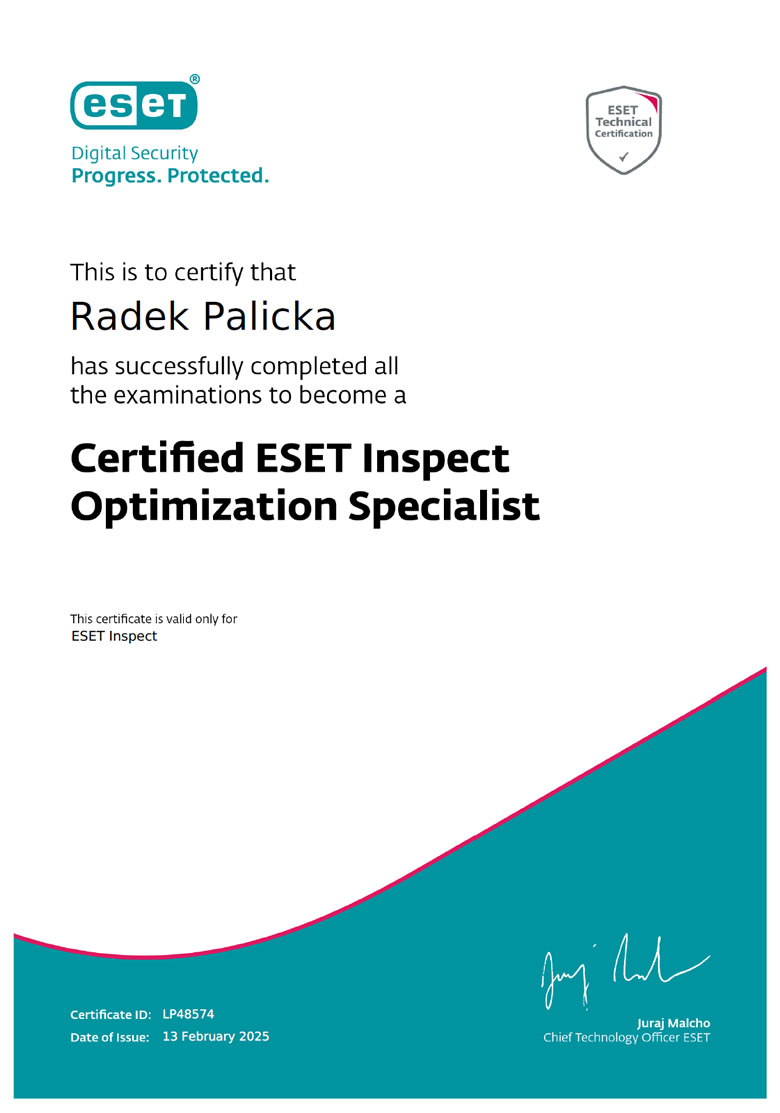 ESET Inspect Optimization Specialist 2025