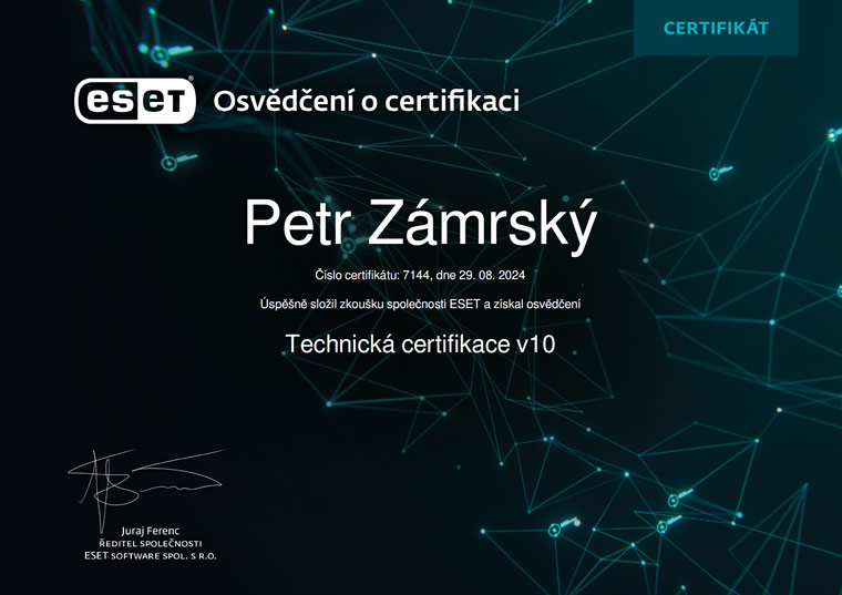 ESET Technická certifikace 2024