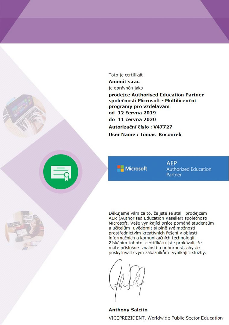 Microsoft Authorized Education Partner 2019