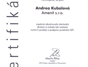 GFi Certifikace - prodej a podpora produktů 2009