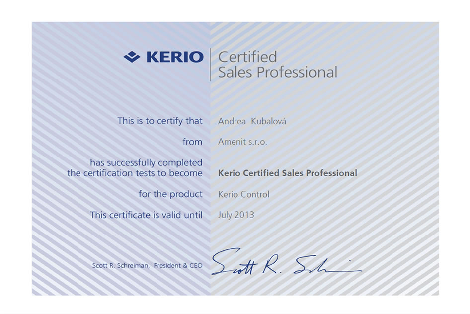 Kerio Control Certified Sales Professional 2011