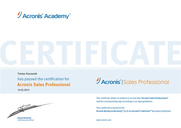 Acronis Sales Professional 2014