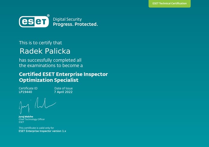 Certified ESET Enterprise Inspector 2022
