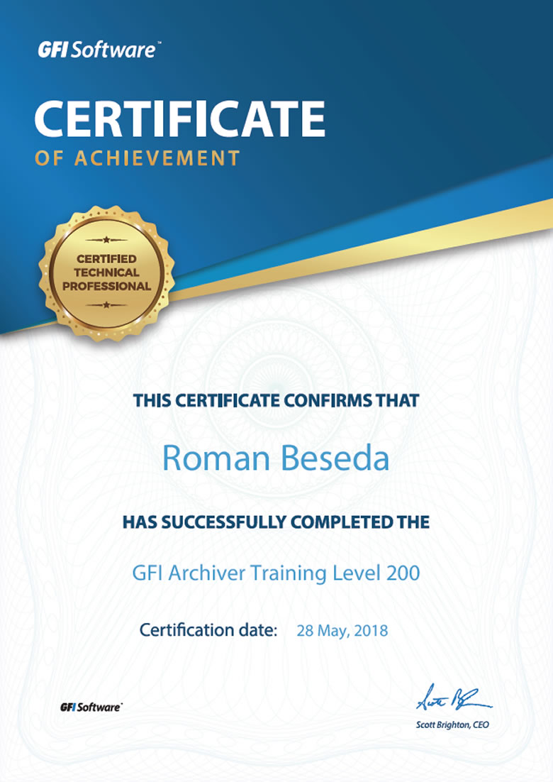 GFI Archiver Training (L-200) 2018