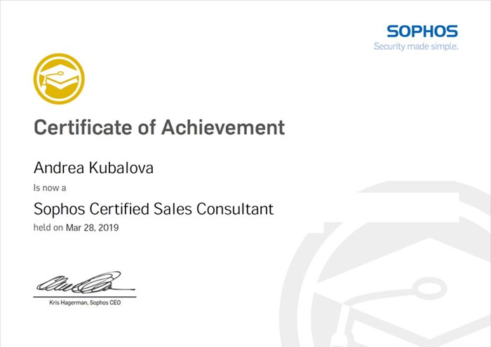 Sophos Certified Sales Consultant 2019