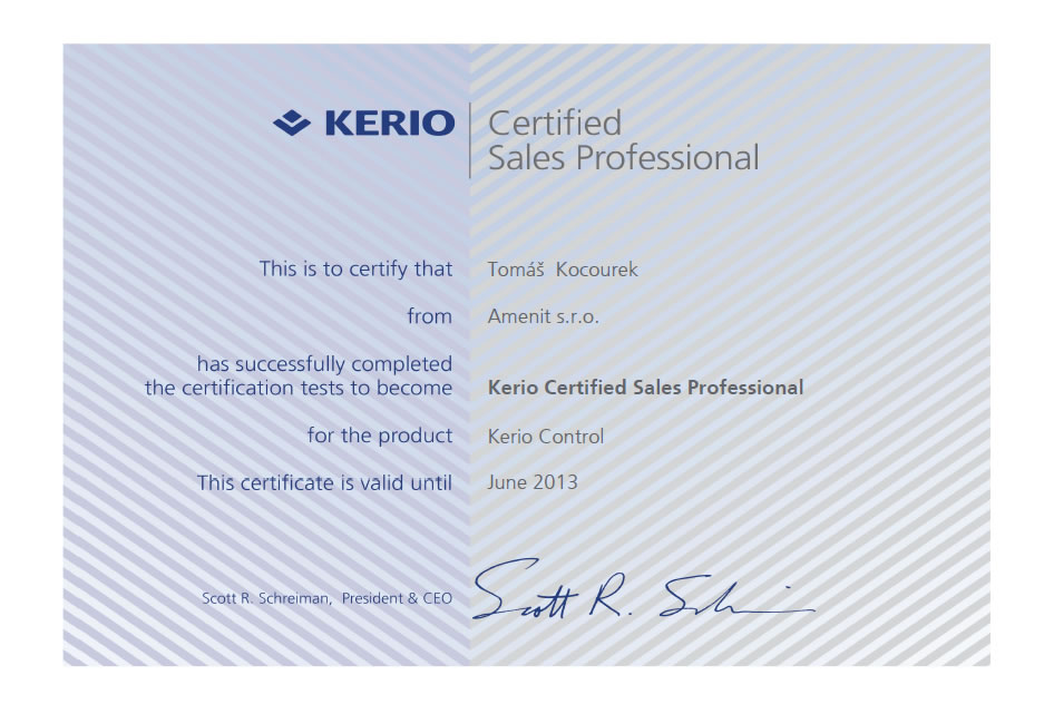 Kerio Control Certified Sales Professional 2011
