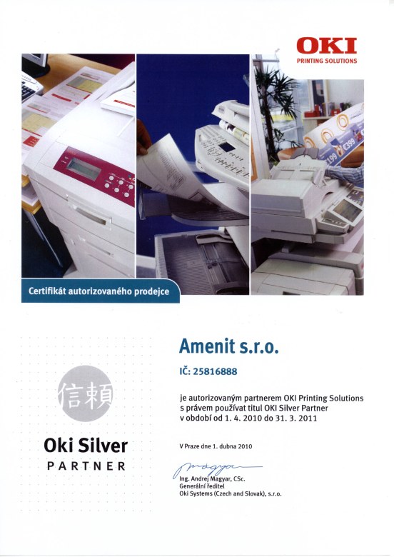 OKI Certifikovaný prodejce 2010