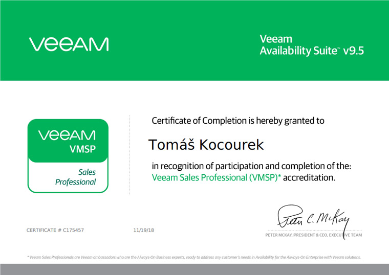 Veeam Sales Professional 2018