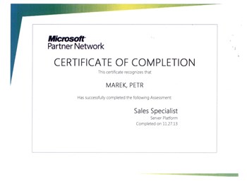 Microsoft Sales Specialist Server Platform 2013