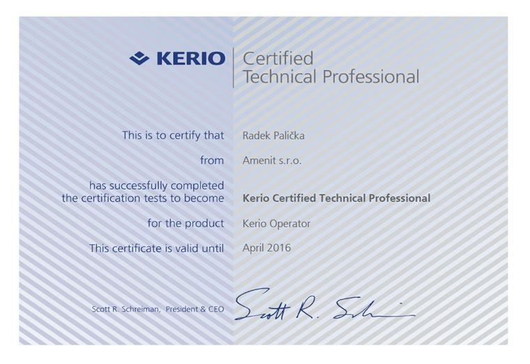 Kerio Operator Certified Technical Professional 2014