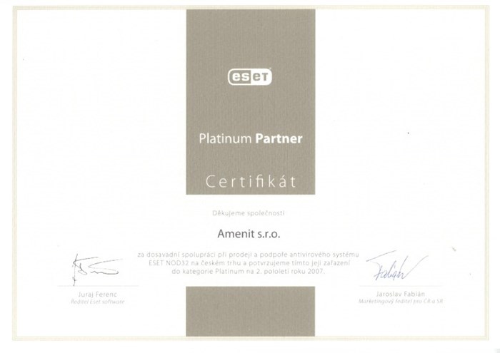 ESET Platinum Partner 2007