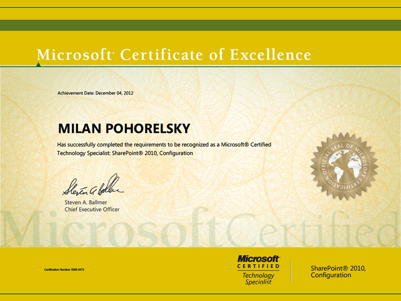 Microsoft SharePoint Server 2010 Configuration 2012
