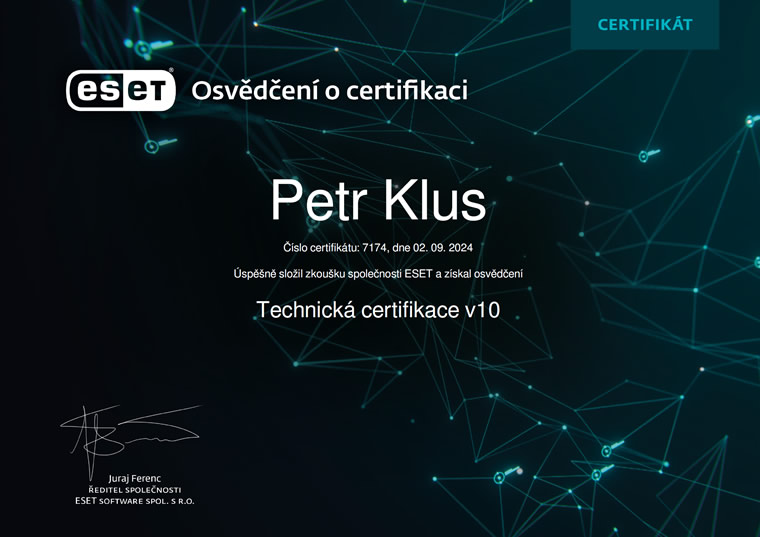 ESET Technická certifikace 2024