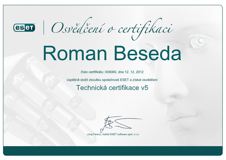 ESET Technická certifikace 2012