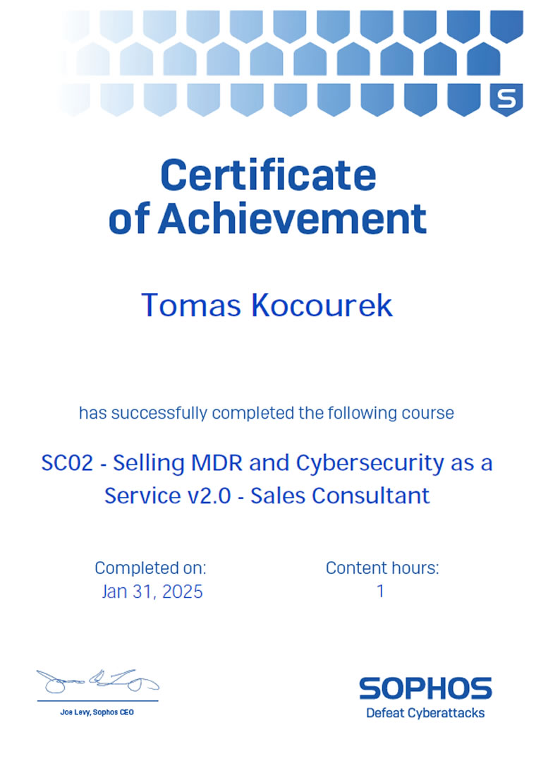 Sophos Certified Sales Consultant 2025