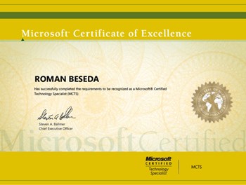 Microsoft Certified Technology Specialist 2009