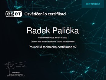 ESET Pokročilá technická certifikace v7 2020