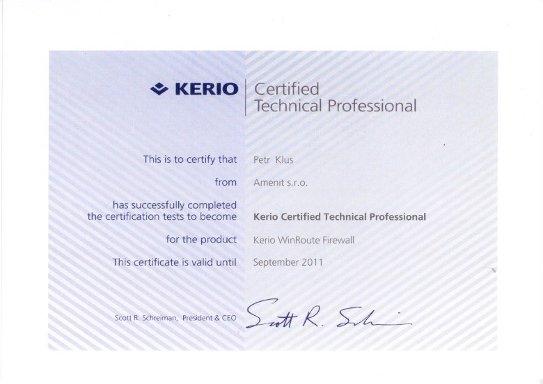 Kerio Certified Technicial Professional 2010