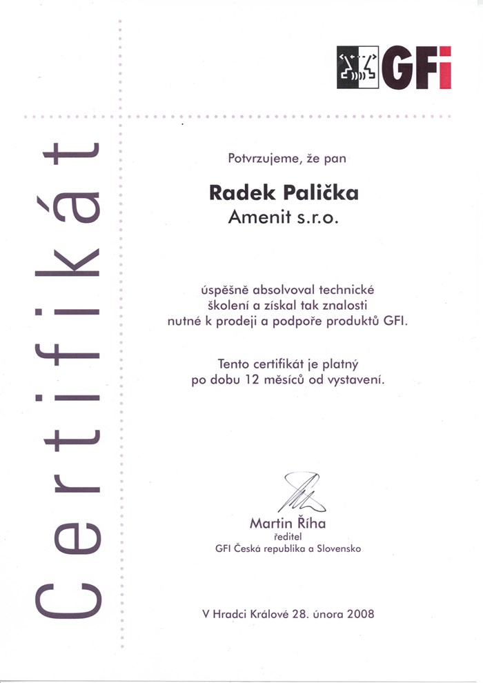 GFi Technická certifikace 2008