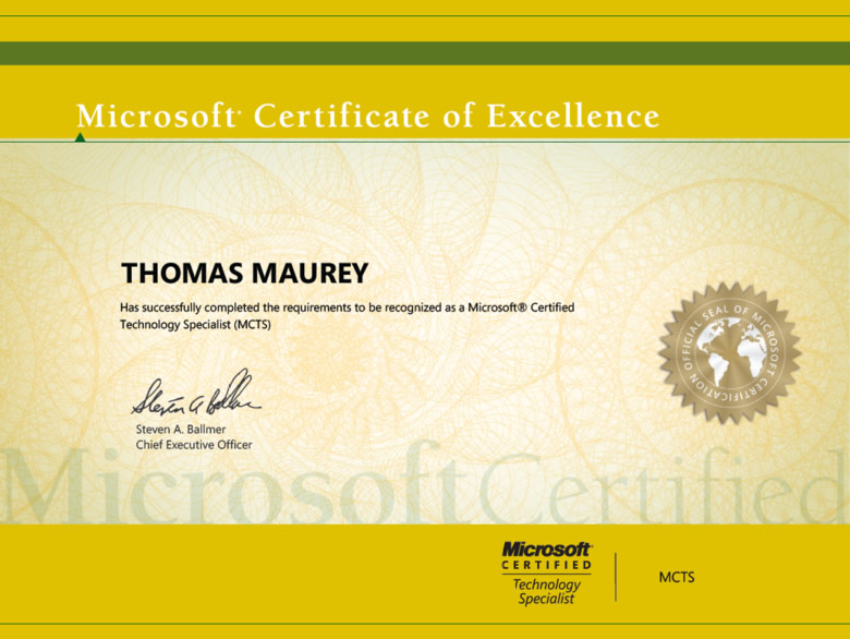 Microsoft Certified Technology Specialist 2009
