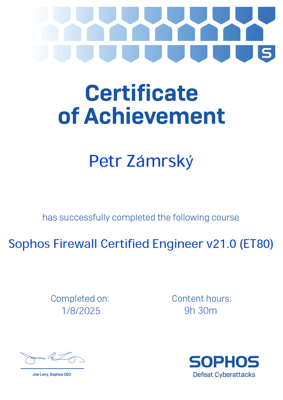 Sophos Firewall Certified Engineer 2025