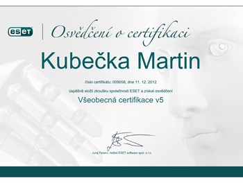 ESET Všeobecná certifikace 2012
