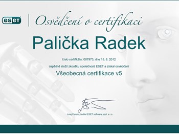 ESET Všeobecná certifikace 2012