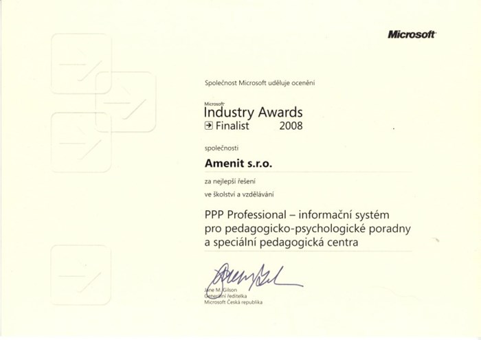 Microsoft Industry Awards Finalist II 2008