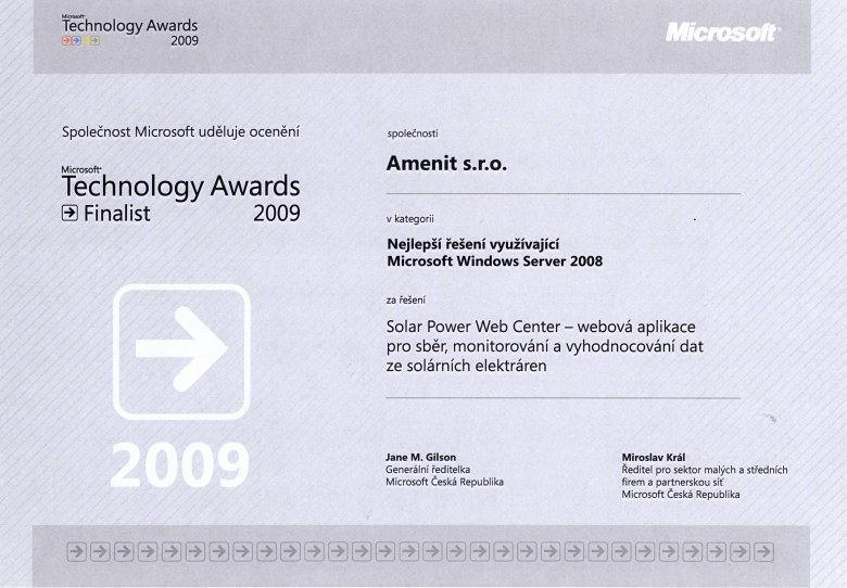 Microsoft Technology Awards Finalist III. 2009