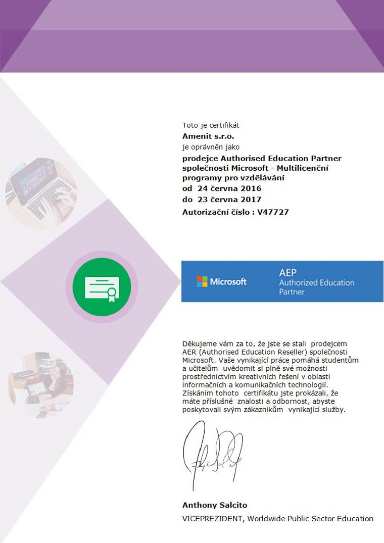 Microsoft Authorized Education Reseller 2016