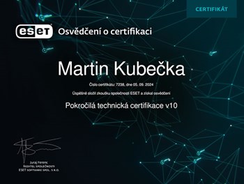 ESET Pokročilá technická certifikace 2024