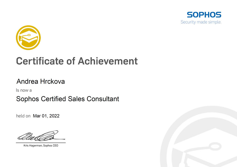 Sophos Certified Sales Consultant 2022