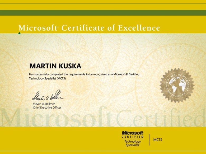 Microsoft Certified Technology Specialist 2009