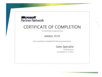 Microsoft Sales Specialist Small Business 2013
