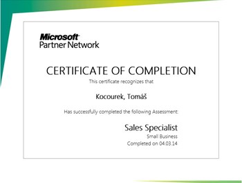 Microsoft Sales Specialist Small Business 2014
